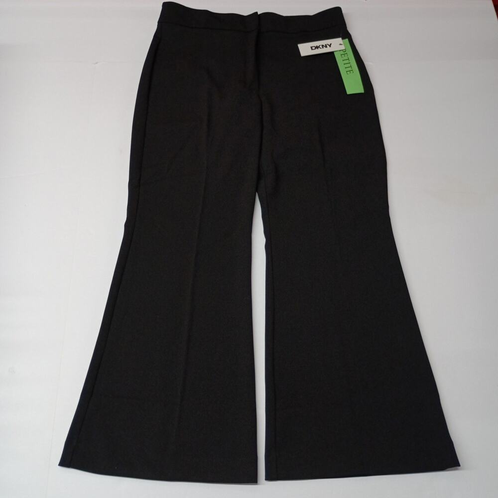 Dkny Petite High-Waisted‎ Wide-Leg Pants Women Size 14P Black